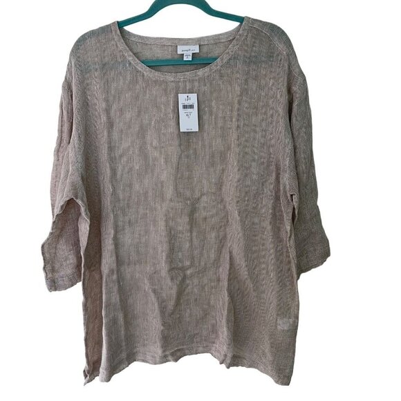 J Jill Womens Top Size XL Gray Gauzy Knit Lagenlook Crew Neck Casual New - Picture 9 of 11